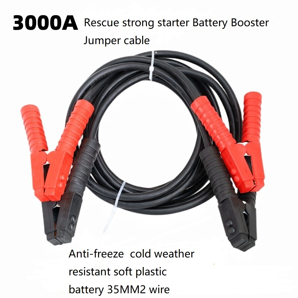 3000A Automotive Car Flex Hitching Wire Emergency Start Rescue Booster Wires Pure Copper Thickened Intelligent CE Jumper Auto Power Battery Cable Wholesale