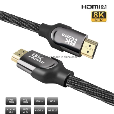 Amazon Hot Sell 8K 60Hz 8gbps UHD Kabel 1m 1,5m 2m 3m 5m Stecker auf AV China HDMI Kabel 2.1