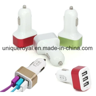 3-Port USB-Autoladegerät 2,1 AMP Schnellladekabel